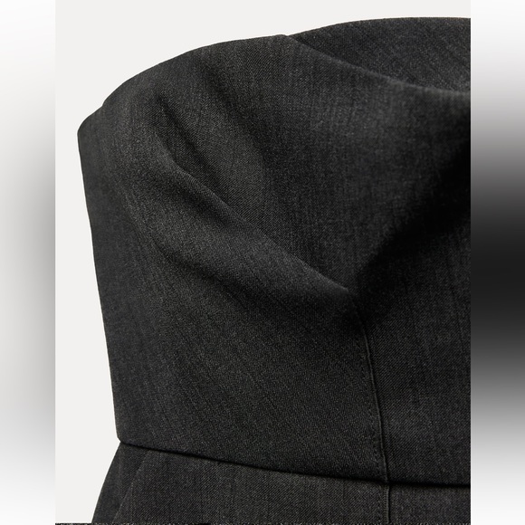 NEW Zara Strapless Charcoal Grey Pinstriped Suit Dress Size S - Picture 8 of 16